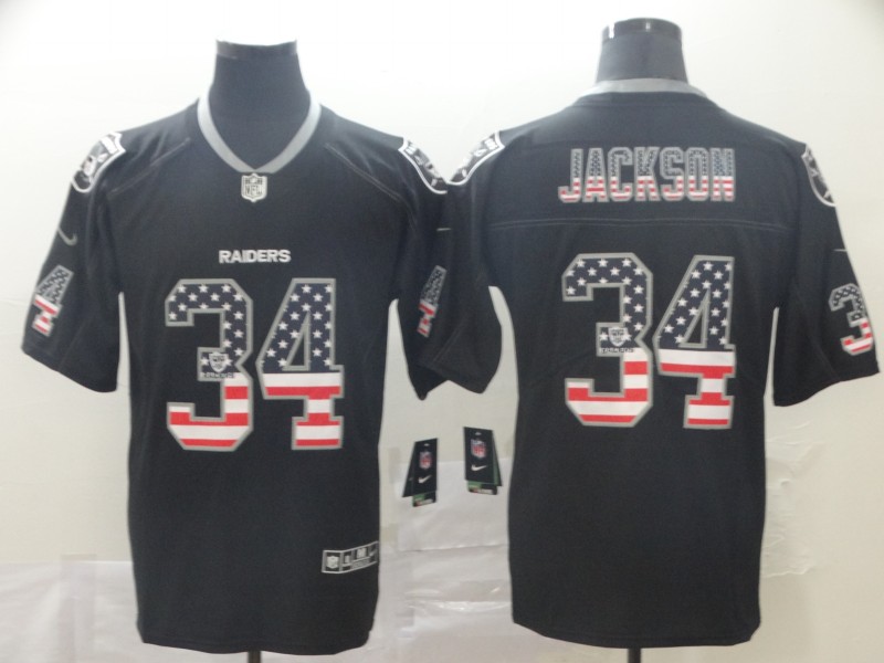 Men's Las Vegas Raiders Bo Jackson #34 Black Alternate Jersey